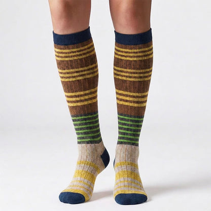 Plusock Colorful Stripe Print Compression Socks(6 Pairs) - image 3