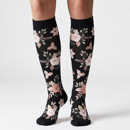 Plusock Flower Leaves Compression Socks(6 Pairs) - image 1