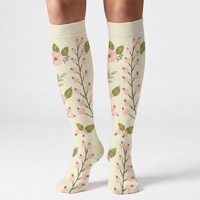 Plusock Flower Leaves Compression Socks(6 Pairs) - image 3