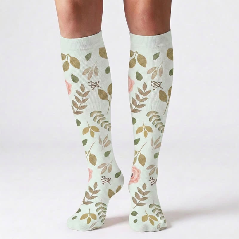 Plusock Flower Leaves Compression Socks(6 Pairs) - image 5