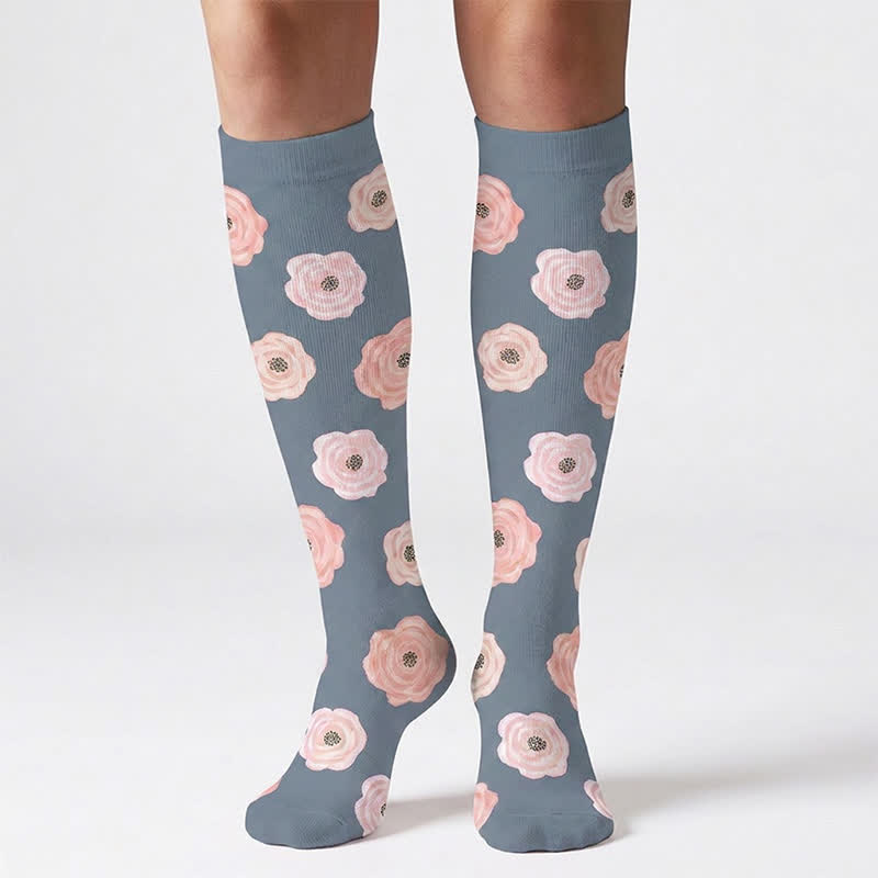 Plusock Flower Leaves Compression Socks(6 Pairs) - image 4