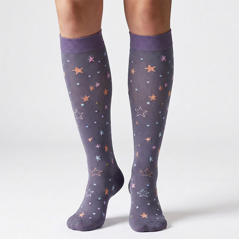 Plusock Cute Star Pattern Compression Socks(6 Pairs) - image 4
