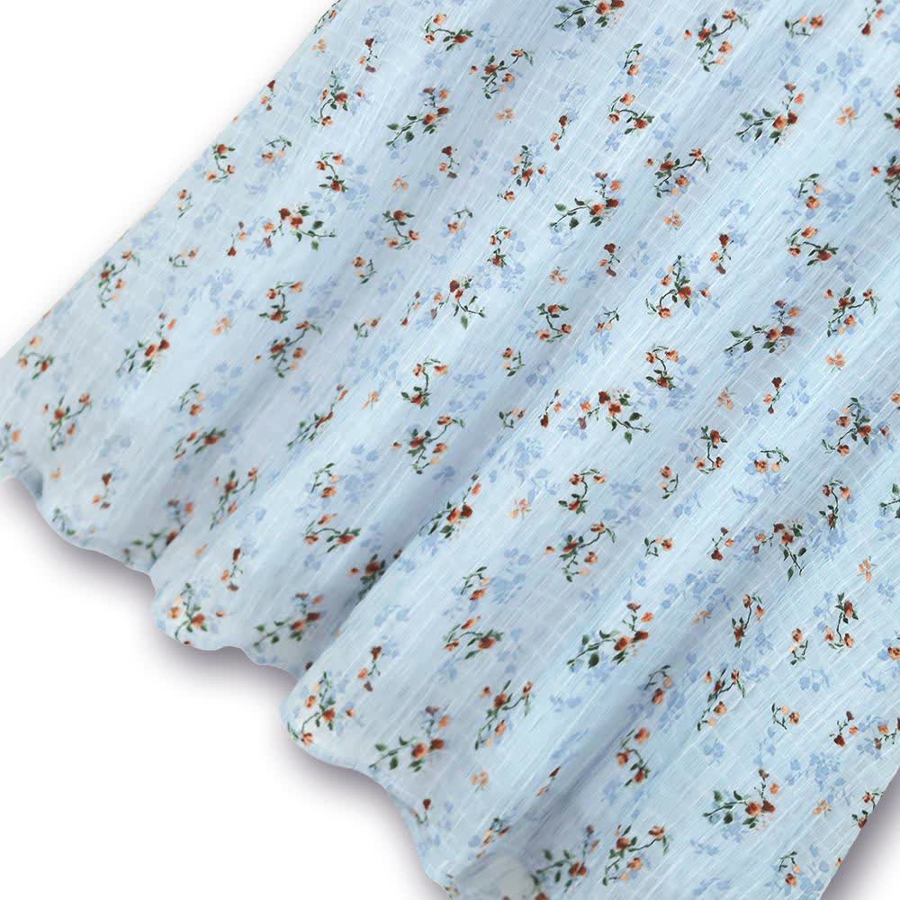 Plusock Plus Size Blue Floral Puff Sleeve Midi Dress - image 2