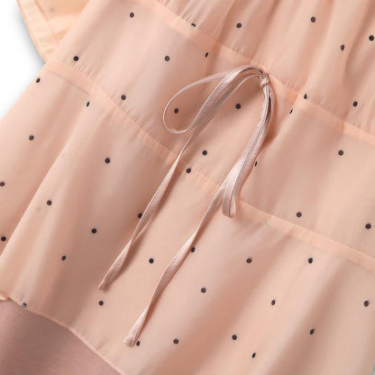 Plusock Blush Polka Dot Layered Chiffon Tie Waist Dress - image 2