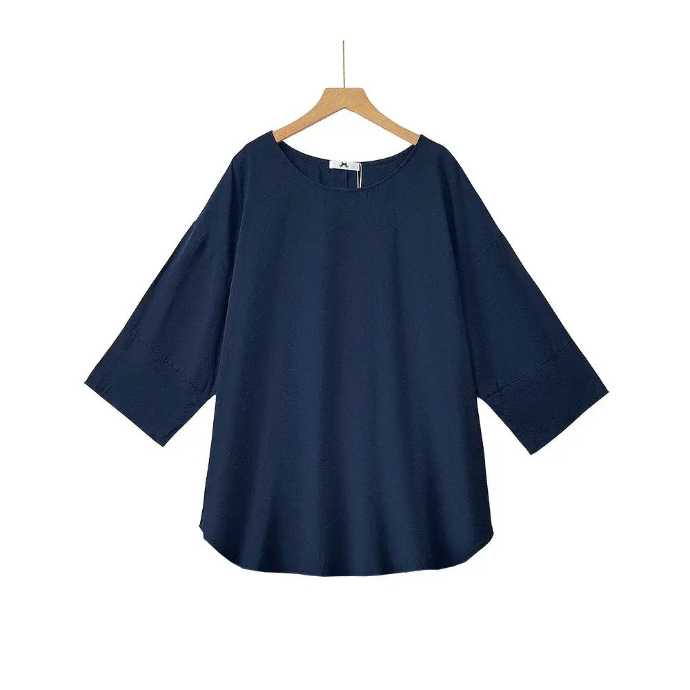 Plusock Plus Size Navy Top Animal Print Dress Set - Blouse - 6XL - image 6