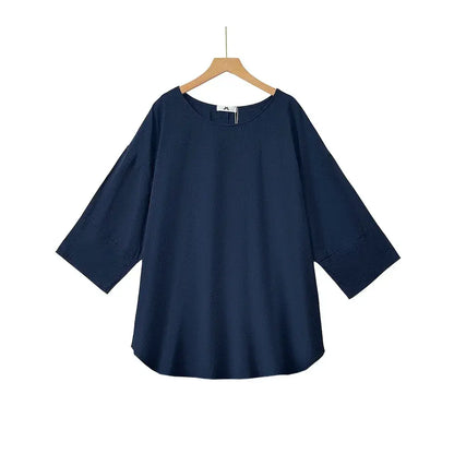 Plusock Plus Size Navy Top Animal Print Dress Set - Blouse - 6XL - image 6