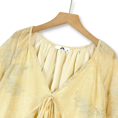 Plusock Plus Size Yellow Floral Cape Top Maxi Skirt Set - image 1