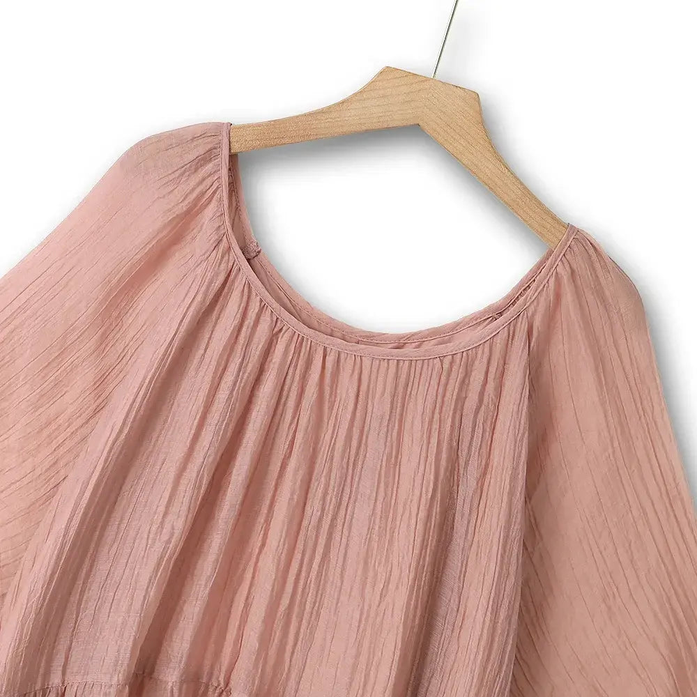 Plusock Plus Size Pink Textured Empire Midaxi Dress - image 4