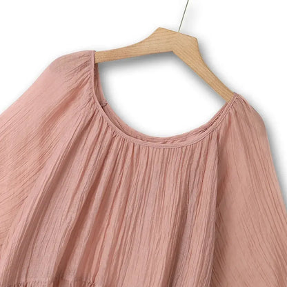 Plusock Plus Size Pink Textured Empire Midaxi Dress - image 4