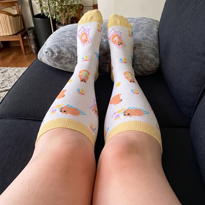 Plusock Plus Size Beach Capybara & Dog Print Compression Socks - image 1