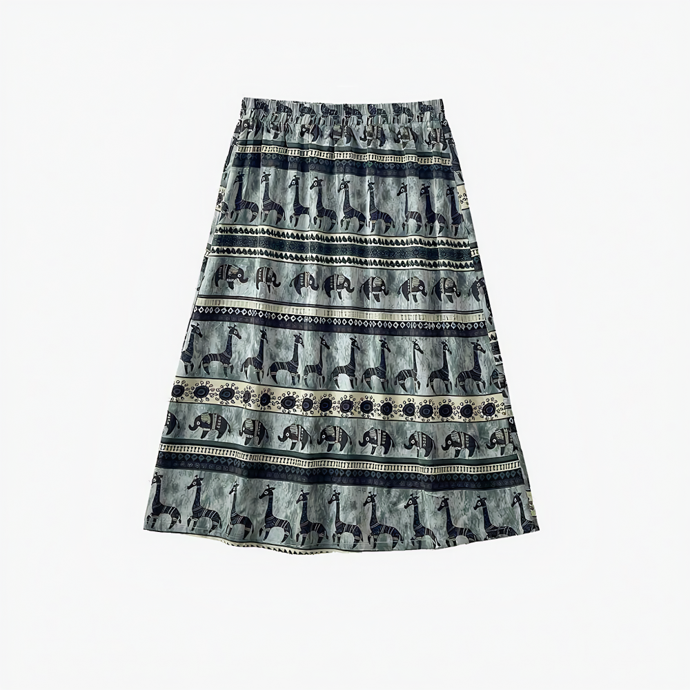 Plusock Plus Size Navy Top Animal Print Dress Set - Midi Skirt - 6XL - image 7