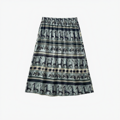 Plusock Plus Size Navy Top Animal Print Dress Set - Midi Skirt - 6XL - image 7
