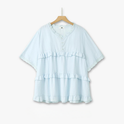 Plusock Plus Size Lace Trim Bamboo Blend Lounge Set - Blouse - 6XL - image 5
