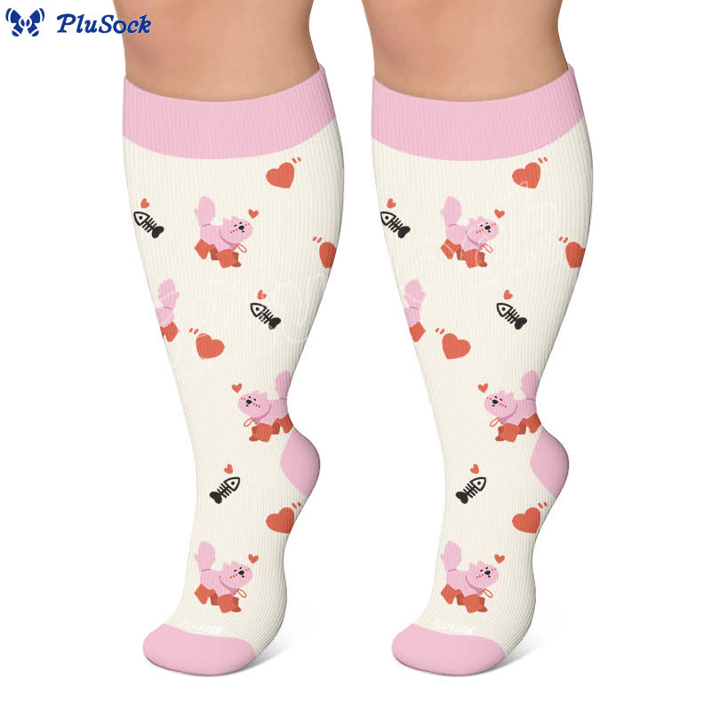 Plusock Plus Size Panda Cat Dog Print Compression Socks - image 5