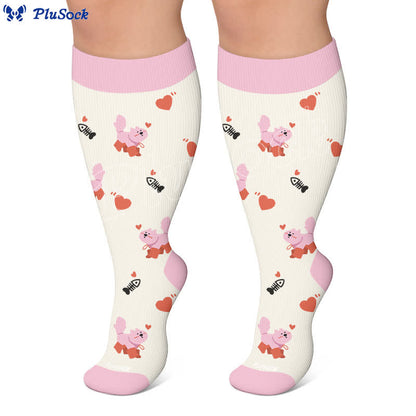 Plusock Plus Size Panda Cat Dog Print Compression Socks - image 5