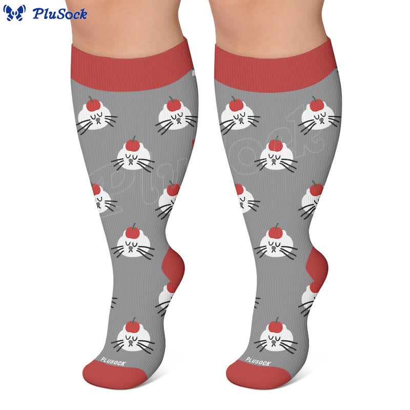 Plusock Plus Size Panda Cat Dog Print Compression Socks - image 7