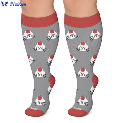 Plusock Plus Size Panda Cat Dog Print Compression Socks - image 7