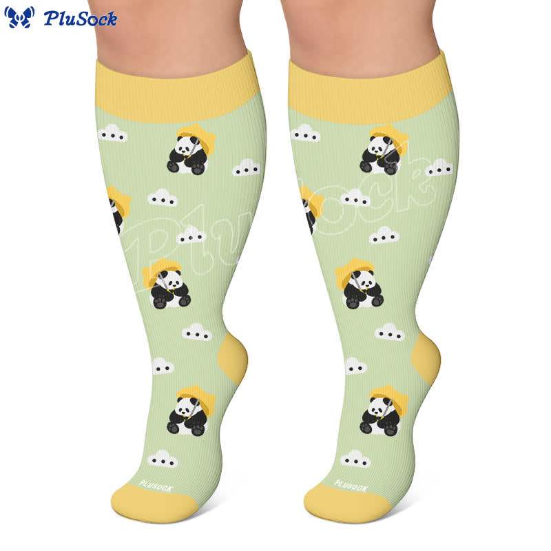 Plusock Plus Size Panda Cat Dog Print Compression Socks - image 6