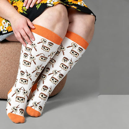 Plusock Plus Size Angel Ghost Heart Compression Socks - image 3