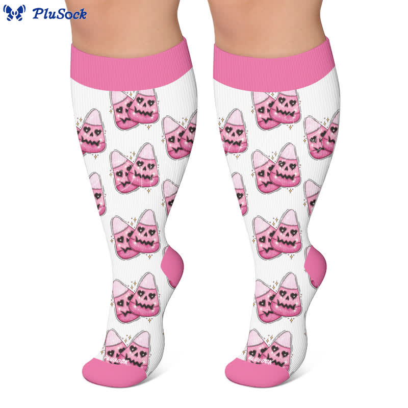 Plusock Plus Size Angel Ghost Heart Compression Socks - image 5