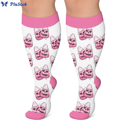 Plusock Plus Size Angel Ghost Heart Compression Socks - image 5
