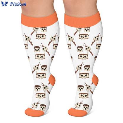 Plusock Plus Size Angel Ghost Heart Compression Socks - image 7