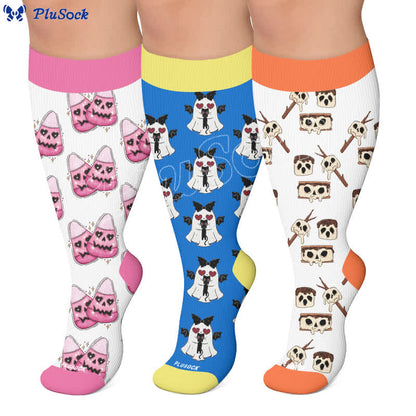 Plusock Plus Size Angel Ghost Heart Compression Socks - image 0