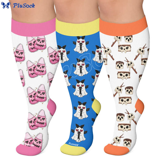 Plusock Plus Size Angel Ghost Heart Compression Socks - image 0