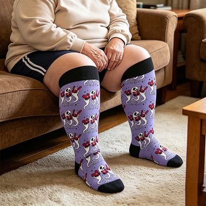 Plusock Plus Size Ghostly Skeleton Compression Socks - image 2