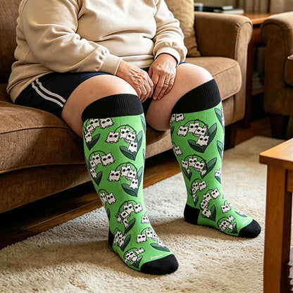 Plusock Plus Size Ghostly Skeleton Compression Socks - image 1