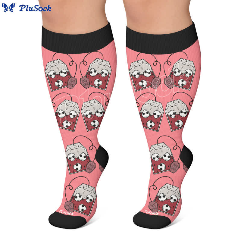 Plusock Plus Size Ghostly Skeleton Compression Socks - image 7