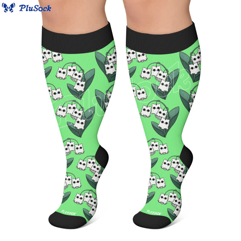 Plusock Plus Size Ghostly Skeleton Compression Socks - image 5