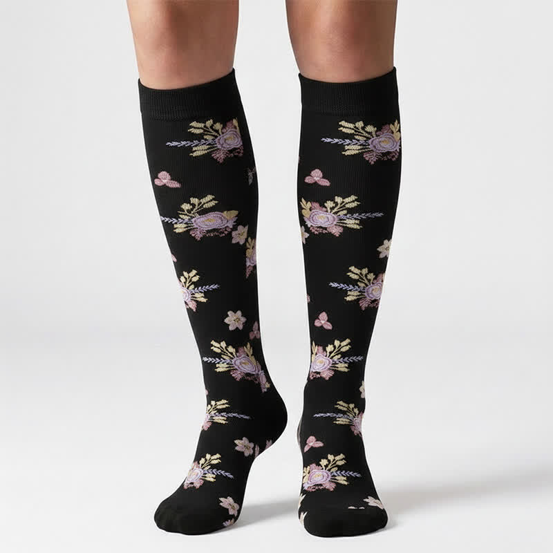 Plusock Flower Series Compression Socks(6 Pairs) - image 1