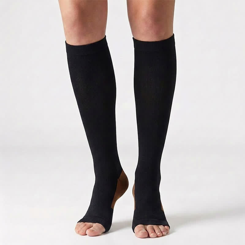 Plusock Classic Color Open Toe Compression Socks(5 Pairs) - image 5