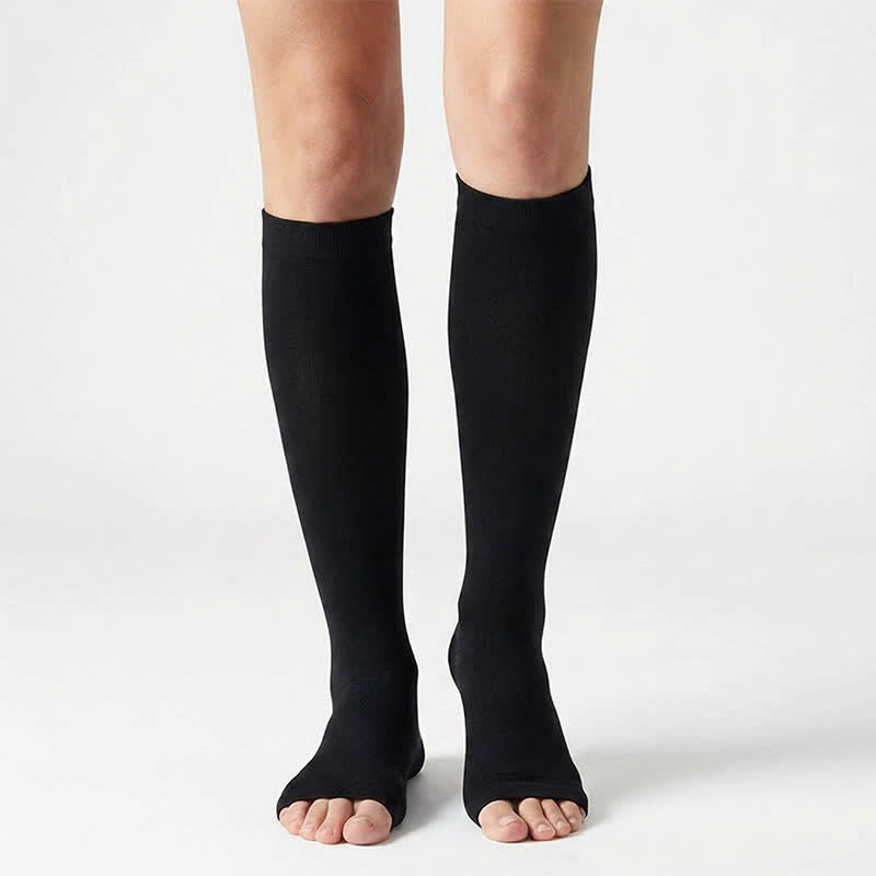 Plusock Classic Color Open Toe Compression Socks(5 Pairs) - image 1