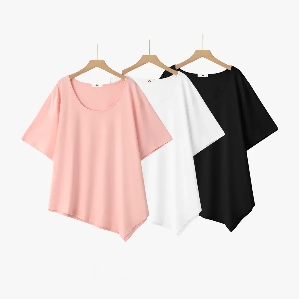 Plusock Plus Size Asymmetric Hem Cotton Blouse - image 0