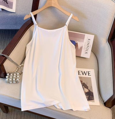 Plusock Plus Size Ice Silk Camisole Tank Top - White - 6XL - image 2