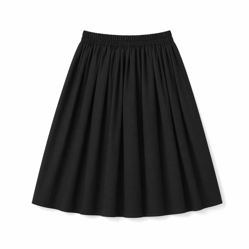 Plusock Plus Size Solid Loose Cotton Linen Top Skirt With Pockets Set - Skirt - Black - 6XL - image 20