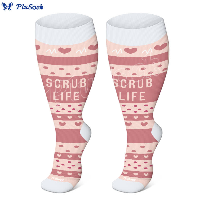 Plusock Plus Size Nurse Print Compression Socks(3 Pairs) - image 6