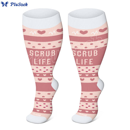 Plusock Plus Size Nurse Print Compression Socks(3 Pairs) - image 6