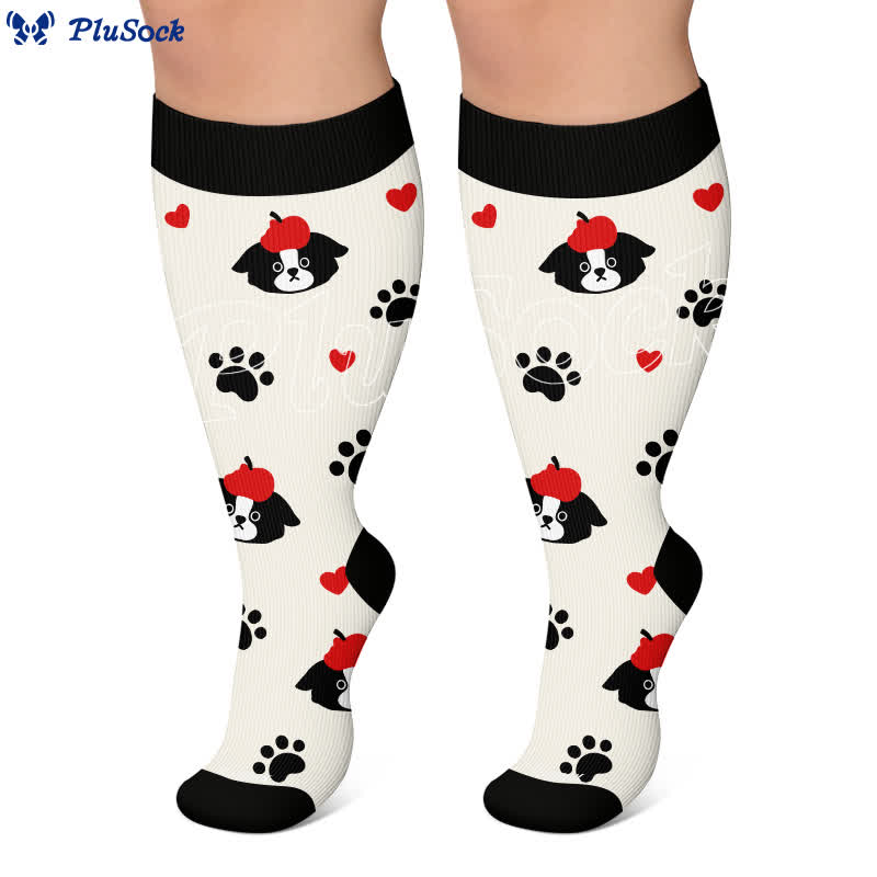 Plusock Plus Size Kitty Bloom Compression Socks - image 7