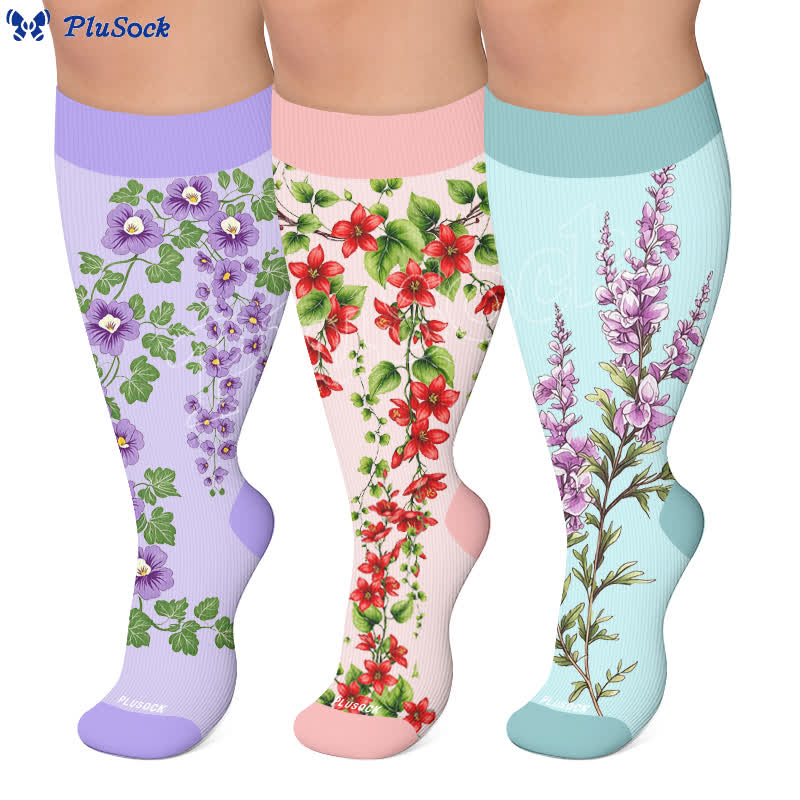 Plusock Plus Size Morning glory Compression Socks - image 0