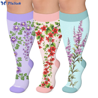 Plusock Plus Size Morning glory Compression Socks - image 0