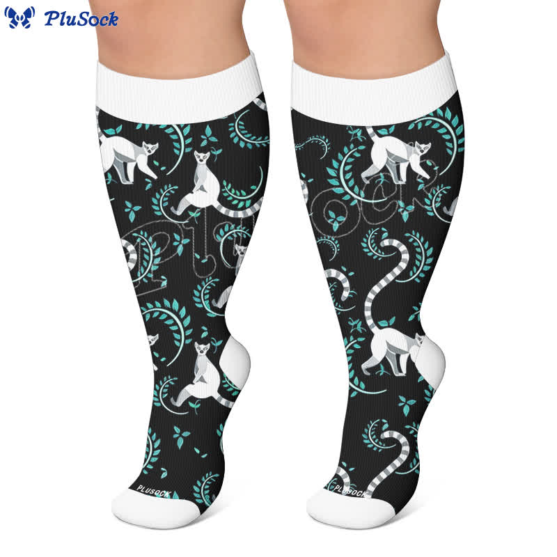 Plusock Plus Size Cat Parrot Compression Socks - image 6
