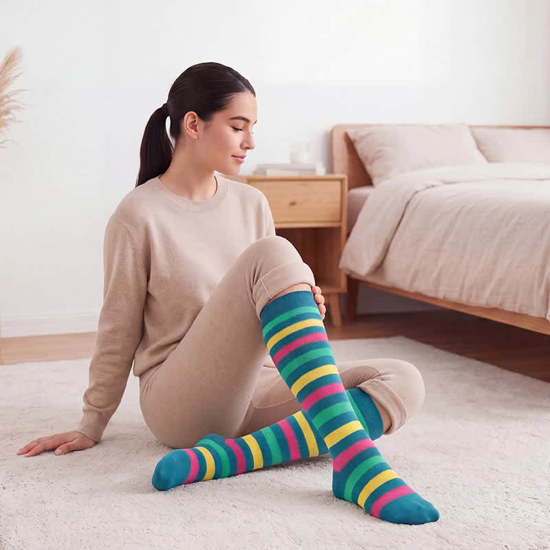 Plusock Striped Series Casual Compression Socks(6 Pairs) - image 3