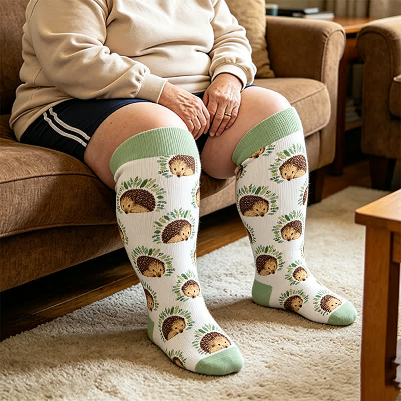 Plusock Plus Size Hedgehog Compression Socks - image 1