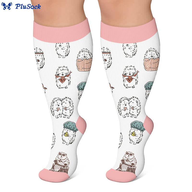 Plusock Plus Size Hedgehog Compression Socks - image 5