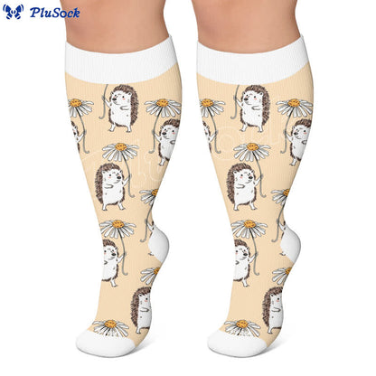 Plusock Plus Size Hedgehog Compression Socks - image 4