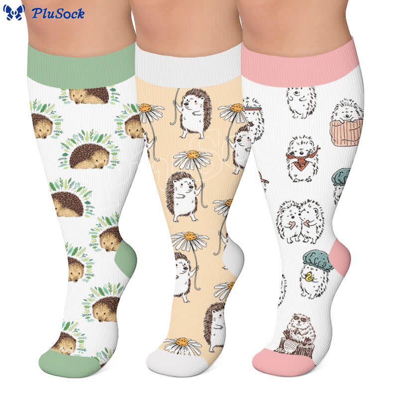 Plusock Plus Size Hedgehog Compression Socks - image 0