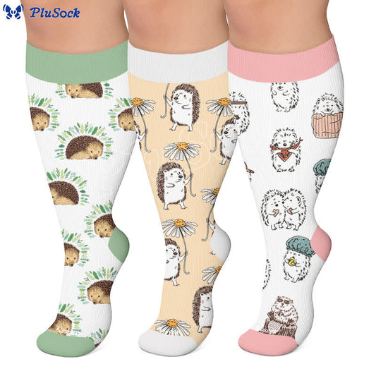 Plusock Plus Size Hedgehog Compression Socks - image 0